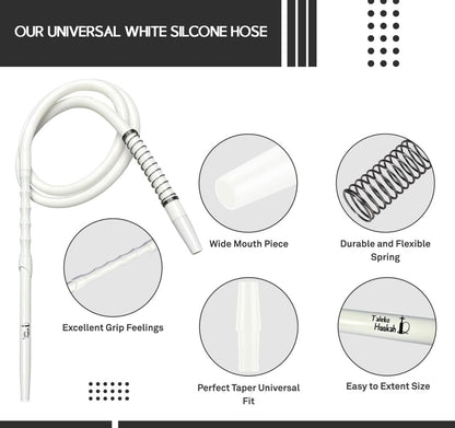 White Silicone Hookah Hose